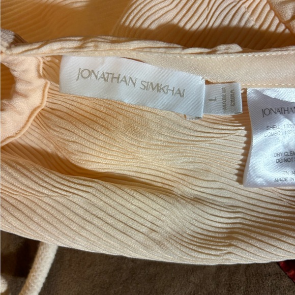 Jonathan Simkhai Bowen open back plisse top, new without tags, large light pink - Picture 3 of 15